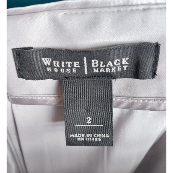 White House Black Market WHBM Sequin Silver Mini Skirt Size 2 Womens - Picture 5 of 5